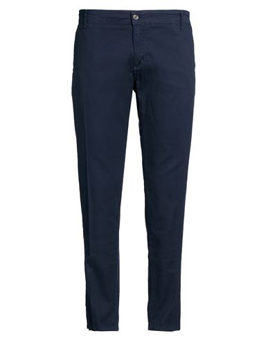 Man Pants Navy Size 40 Cotton, Elastane