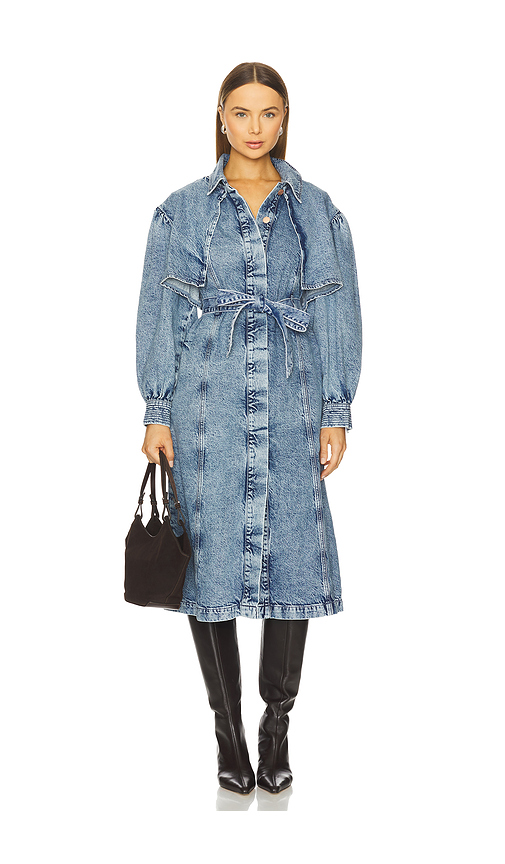 Seventy + Mochi Bonnie Trench in Blue. M. Also in