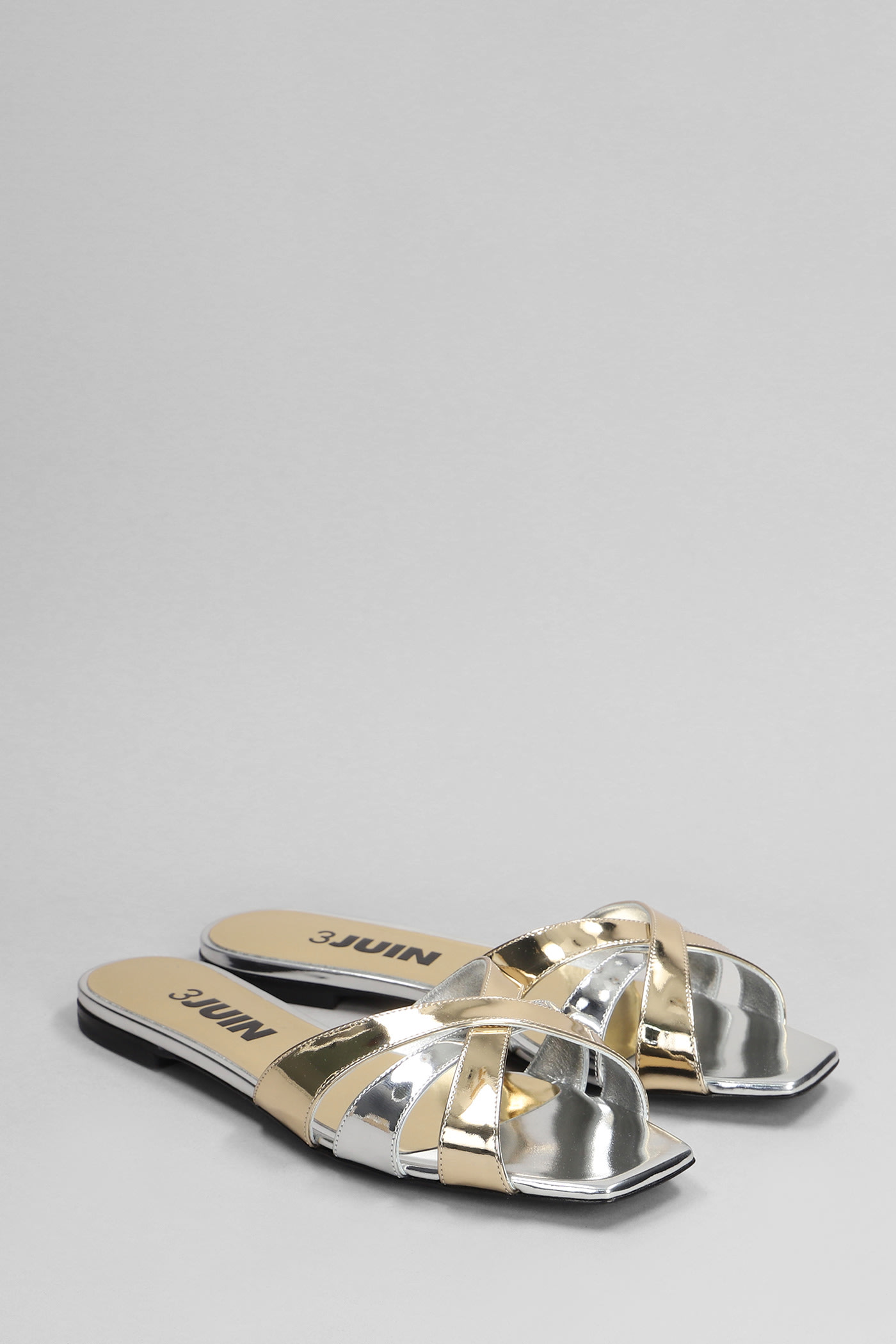 Nerea 005 Flats In Silver Leather