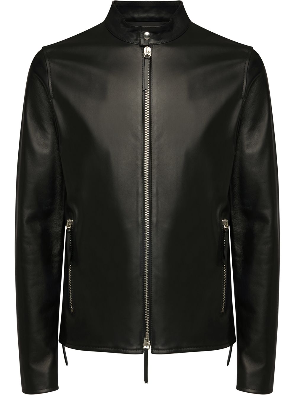 Leather zip-up jacket - Black