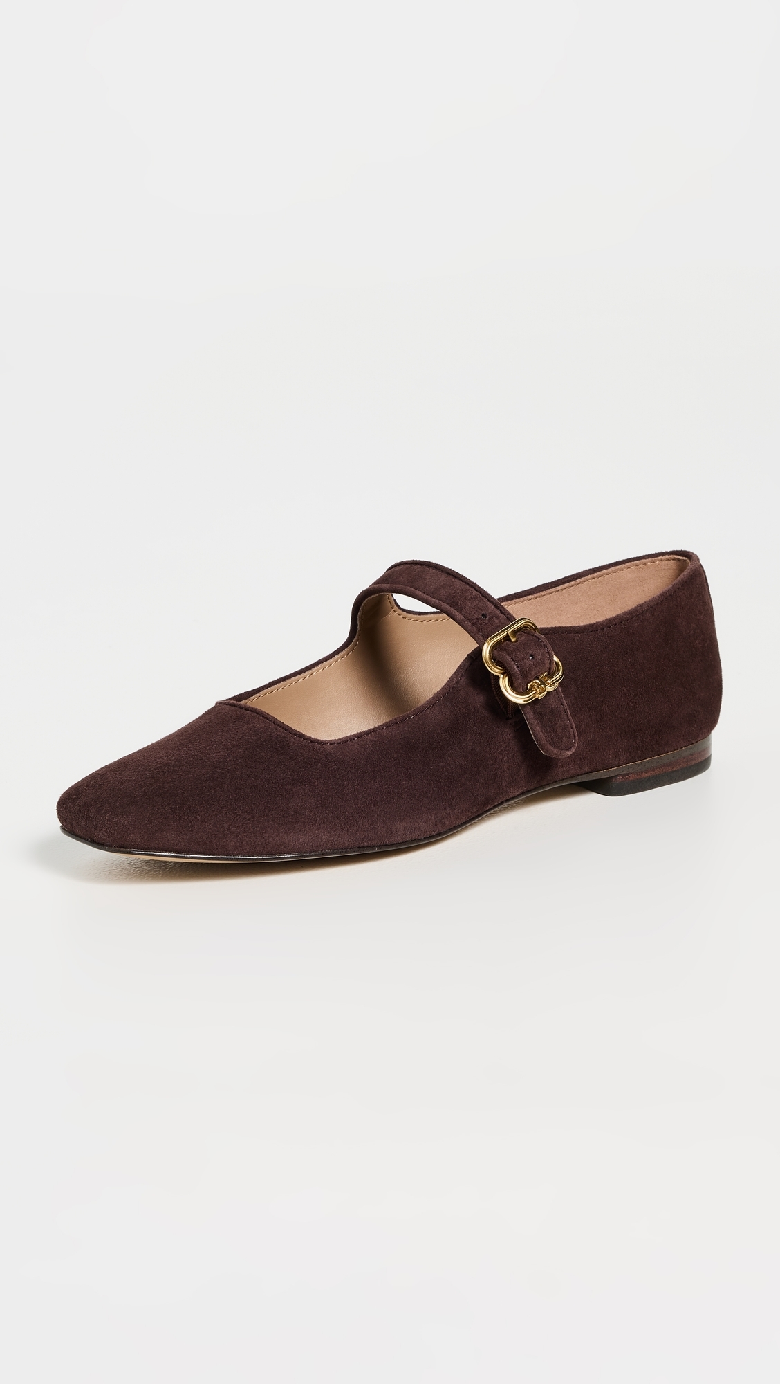 Michaela Suede Flats Cafe Noir