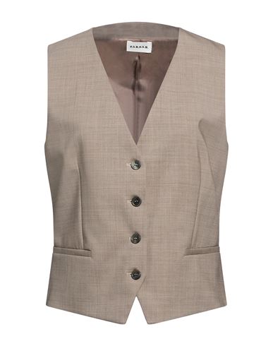 P. a.r. o.s. h. Woman Tailored Vest Taupe Size L Virgin Wool, Elastane