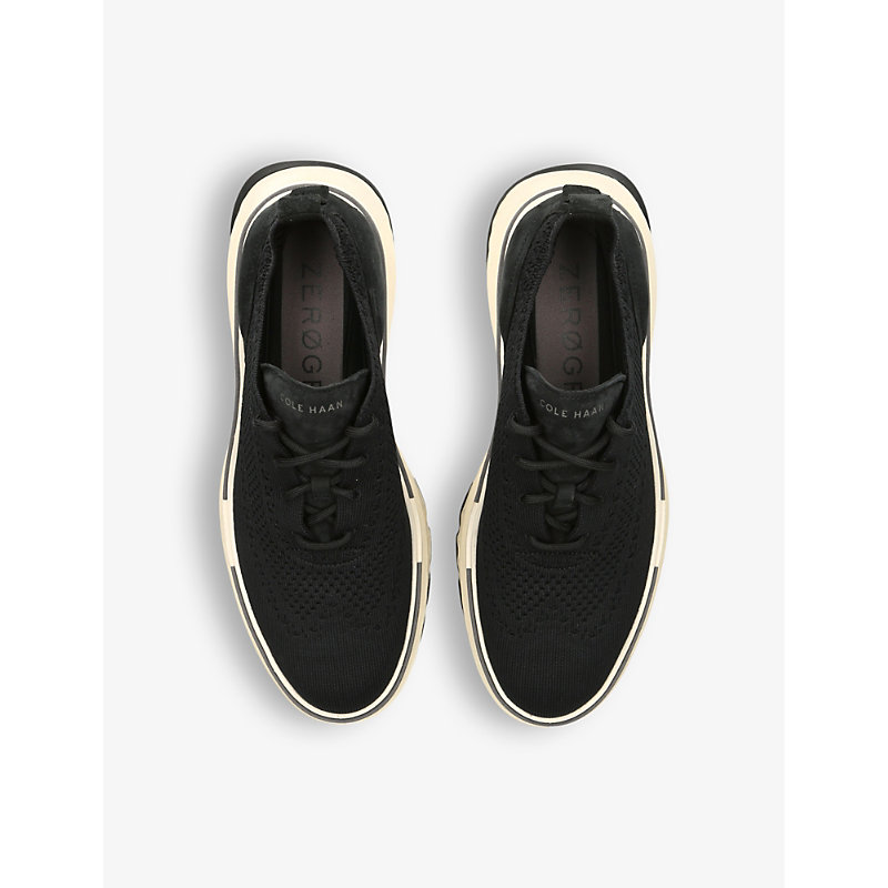 Mens Black ZerØgrand Wingtip Stitchlite Knitted Low-top Trainers 10