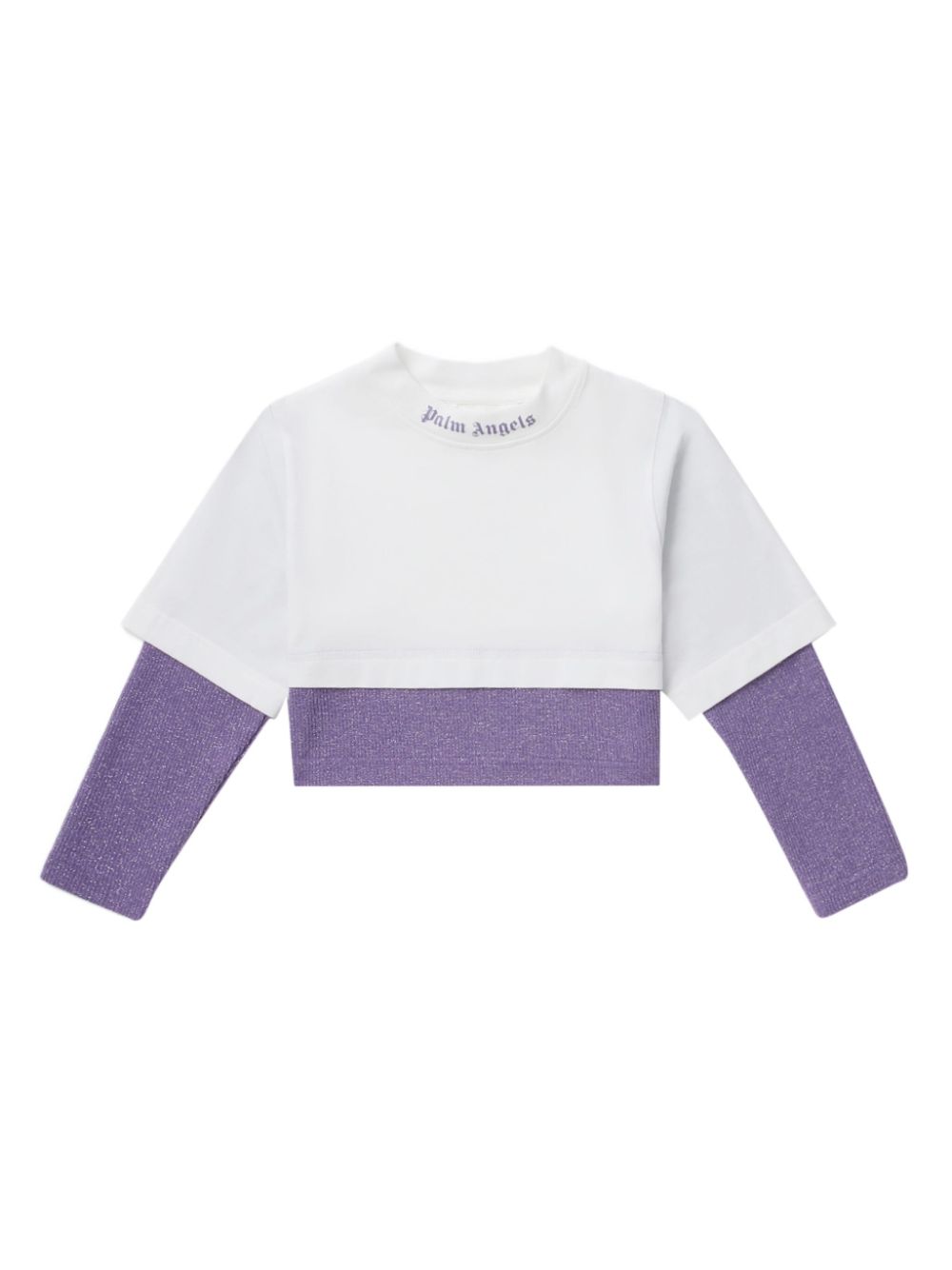 Lurex layered T-shirt - White