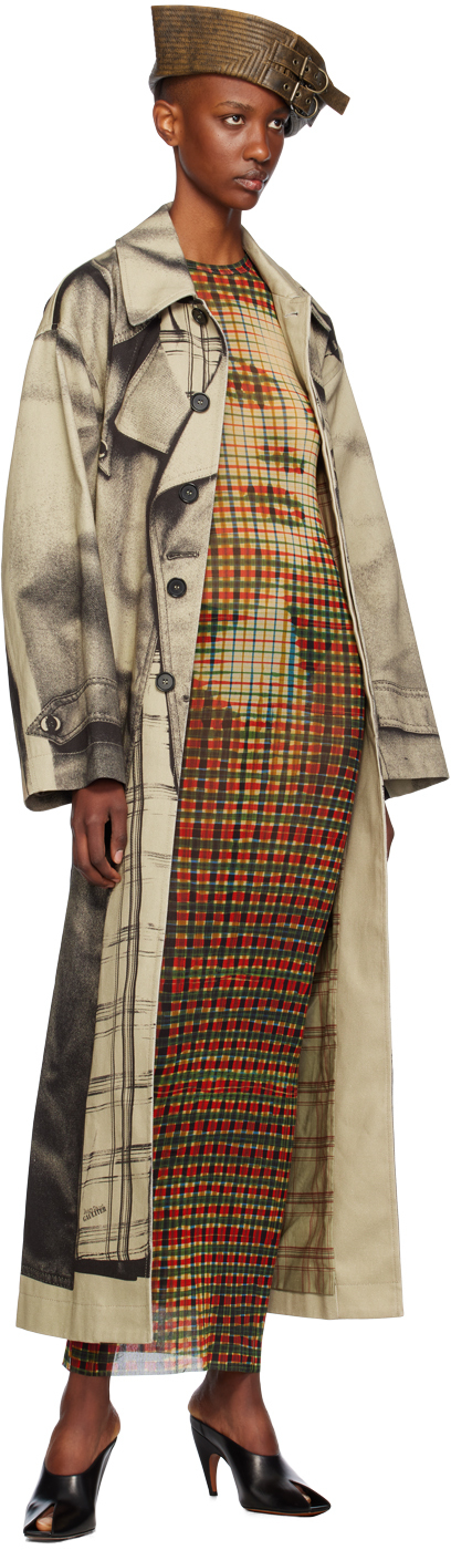 Jean Paul Gaultier Multicolor Tartan Face Maxi Dress