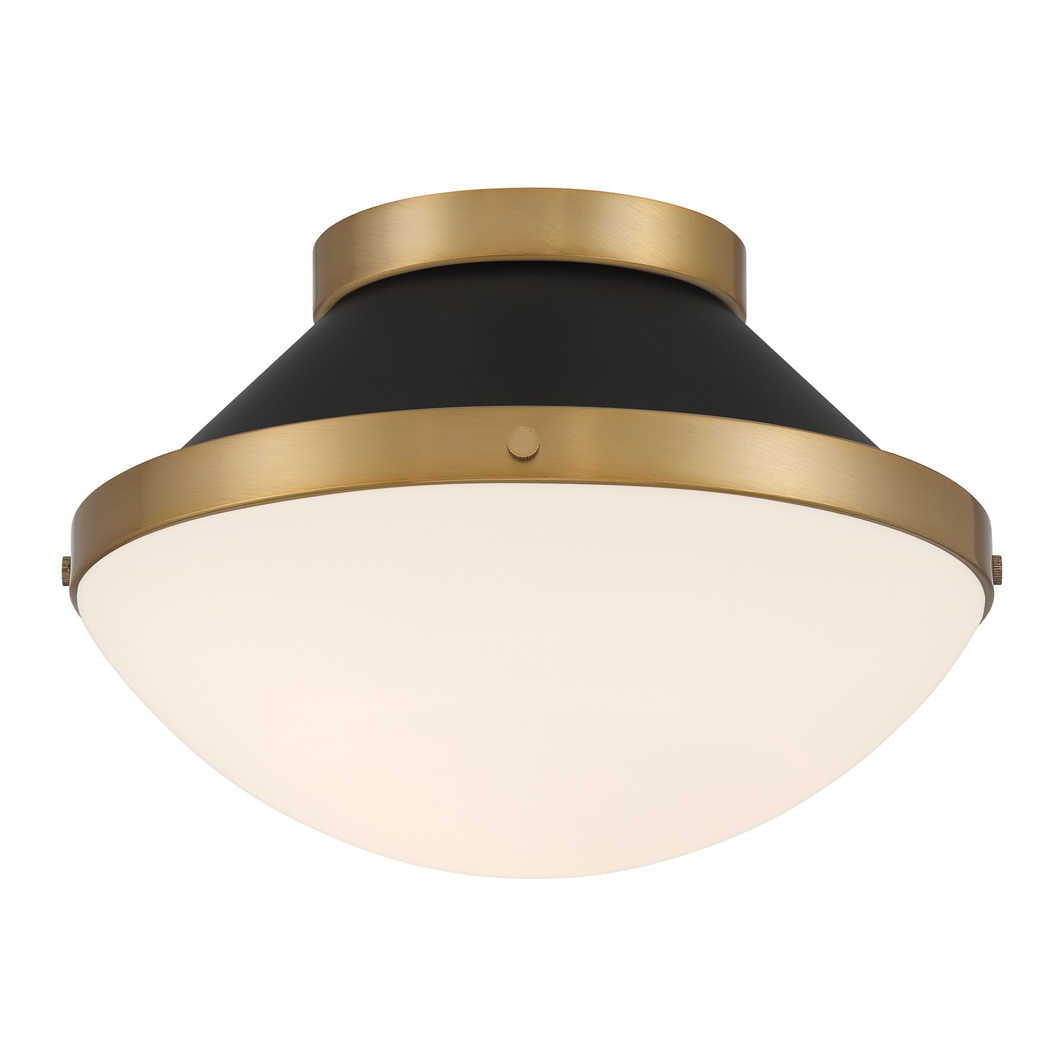 Vibrant Gold + Matte Black Flush Mount from the Xander Collection
