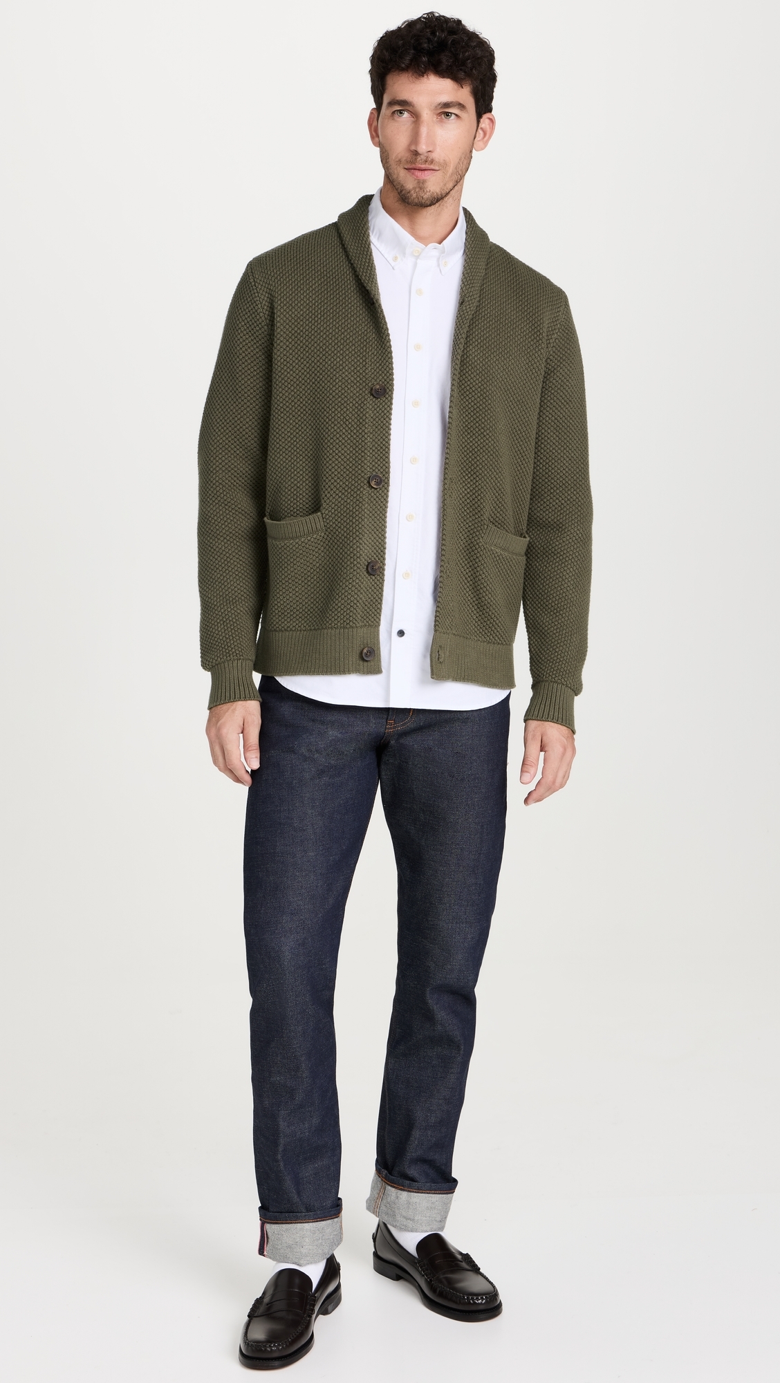 Crawford Cardigan Fatigue Olive
