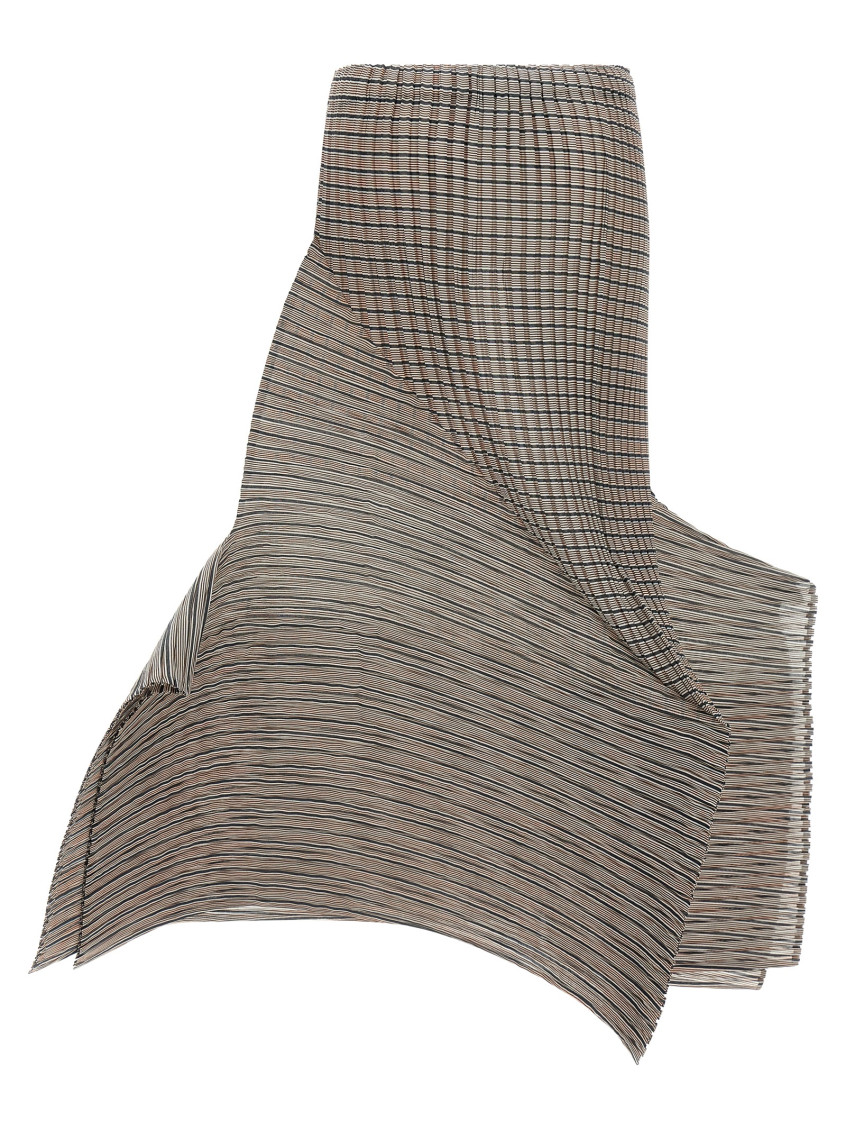 Generic Stripes (Machine Pleats) Skirts Brown