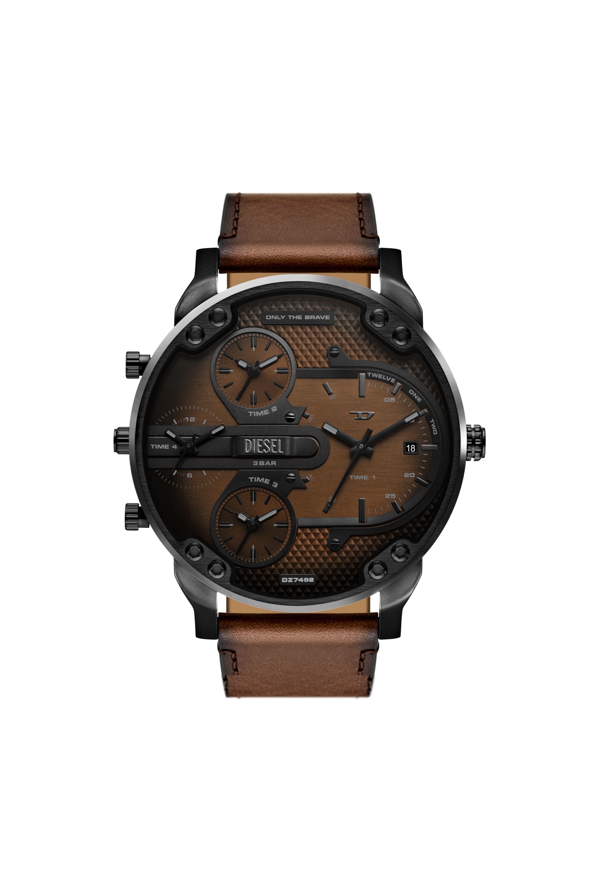 Mega Chief Slim brown leather watch - Timeframes - Man - Brown