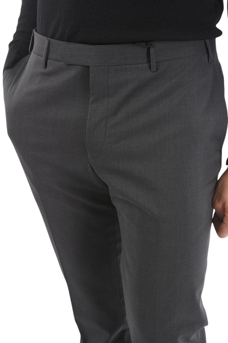 Grey Flat Front Trousers