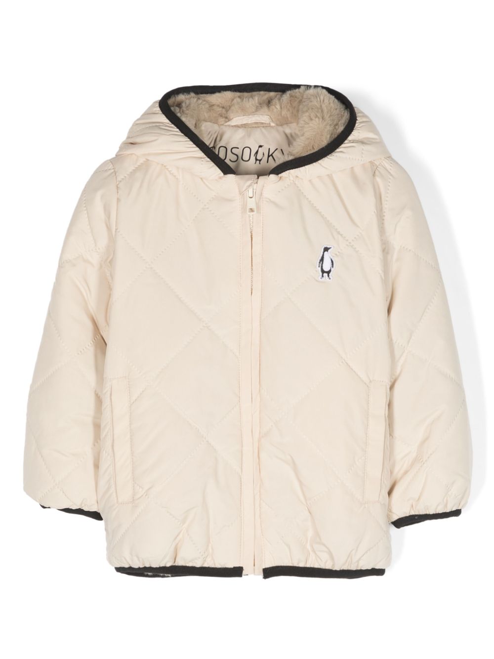Quilted hooded jacket - Neutrals