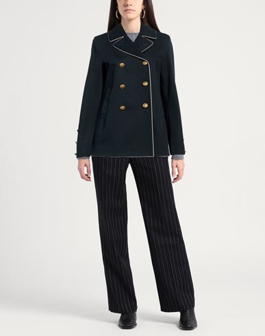 Woman Overcoat & Trench Coat Midnight blue Size 4 Cotton