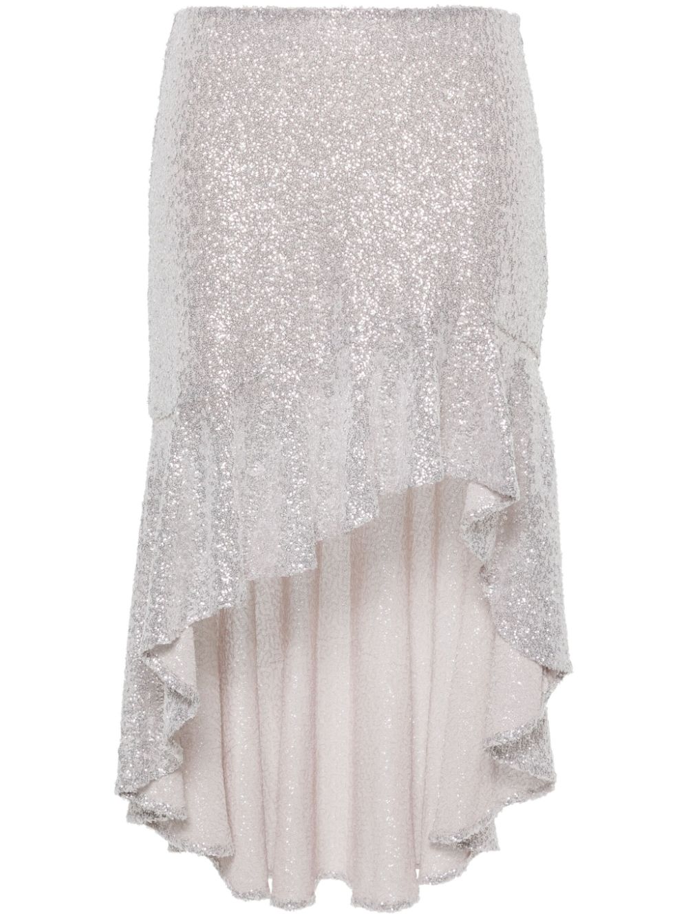 Sequin-embellished asymmetric skirt - Silver