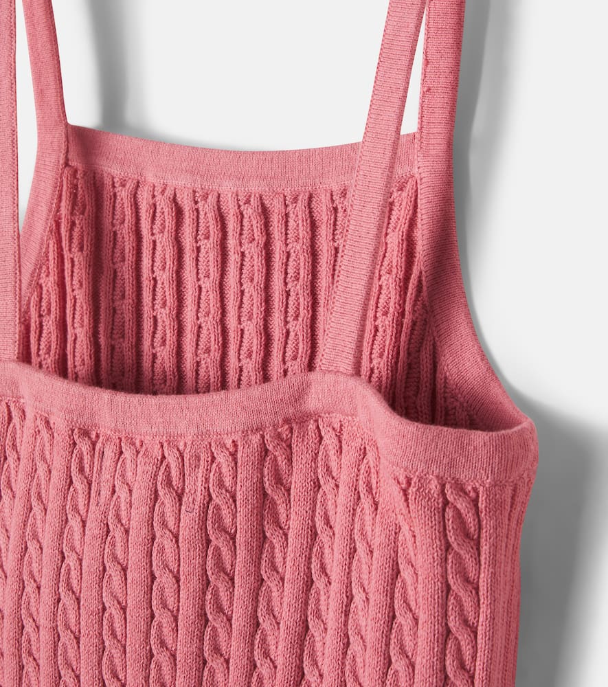 Cable-knit cotton tank top