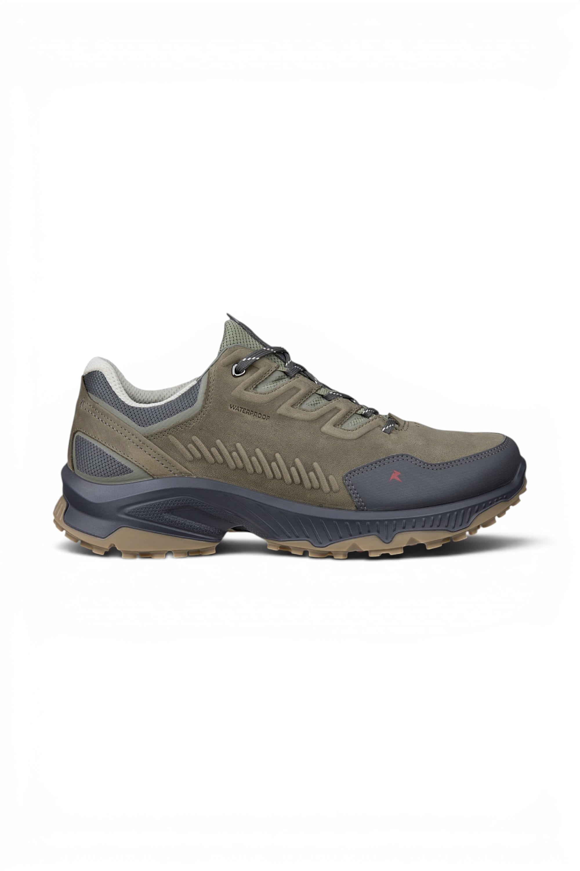 Men's Green Leather Waterproof Hiking Trainer Sneaker Shoes - Receptor XP