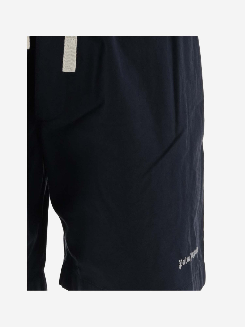 Logo-print cotton shorts - Blue