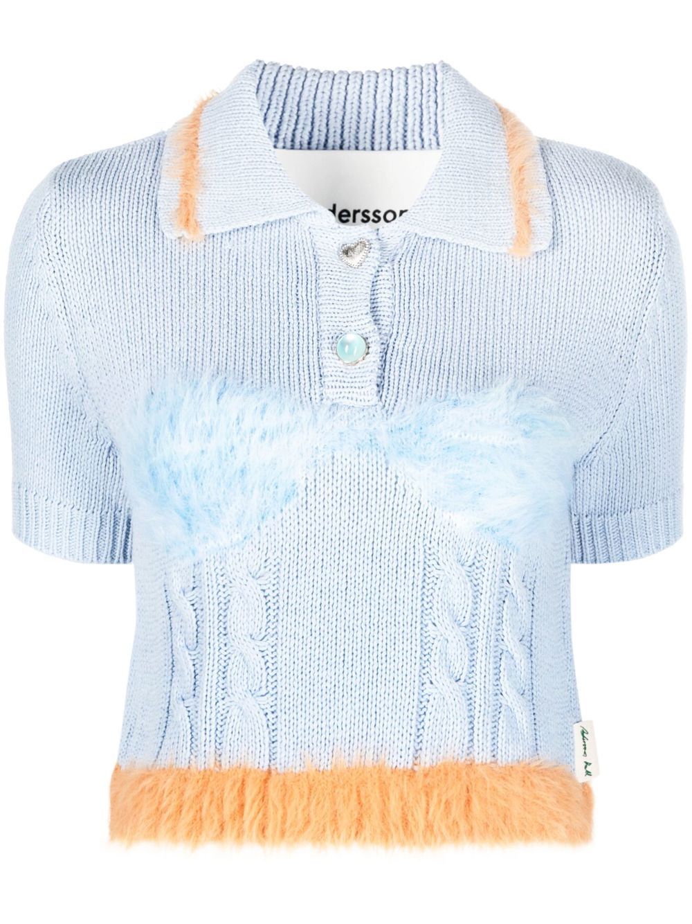Intarsia knit cropped top - Neutrals