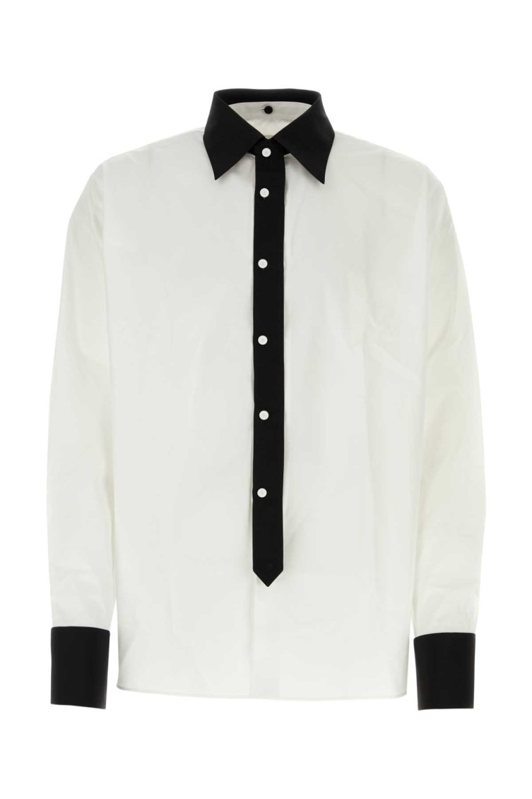 Contrast-trim Long-sleeved Shirt