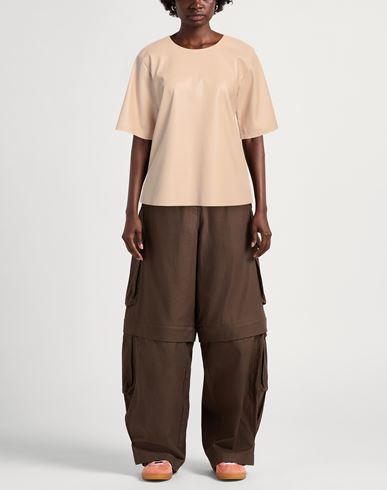 Woman Top Beige Size 6 Polyester, Polyurethane coated