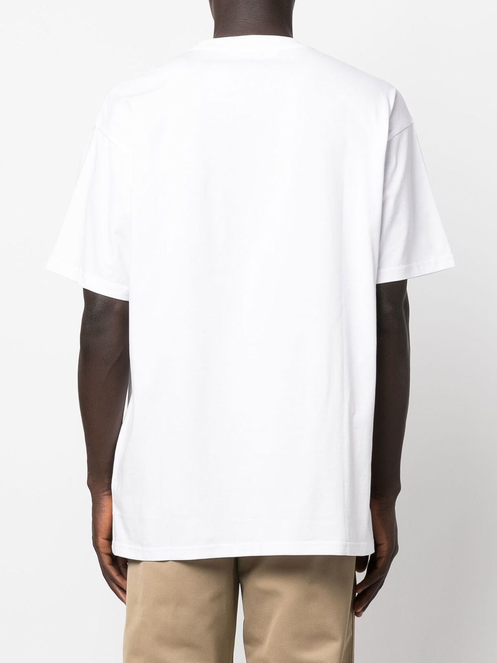 -T-shirt in cotone con logo ricamato-Uomo