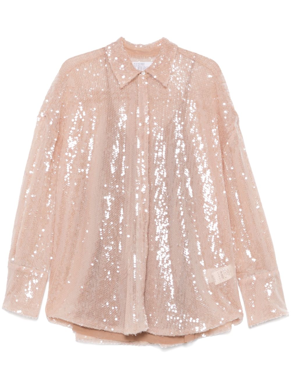 Sequin-embellished shirt - Neutrals