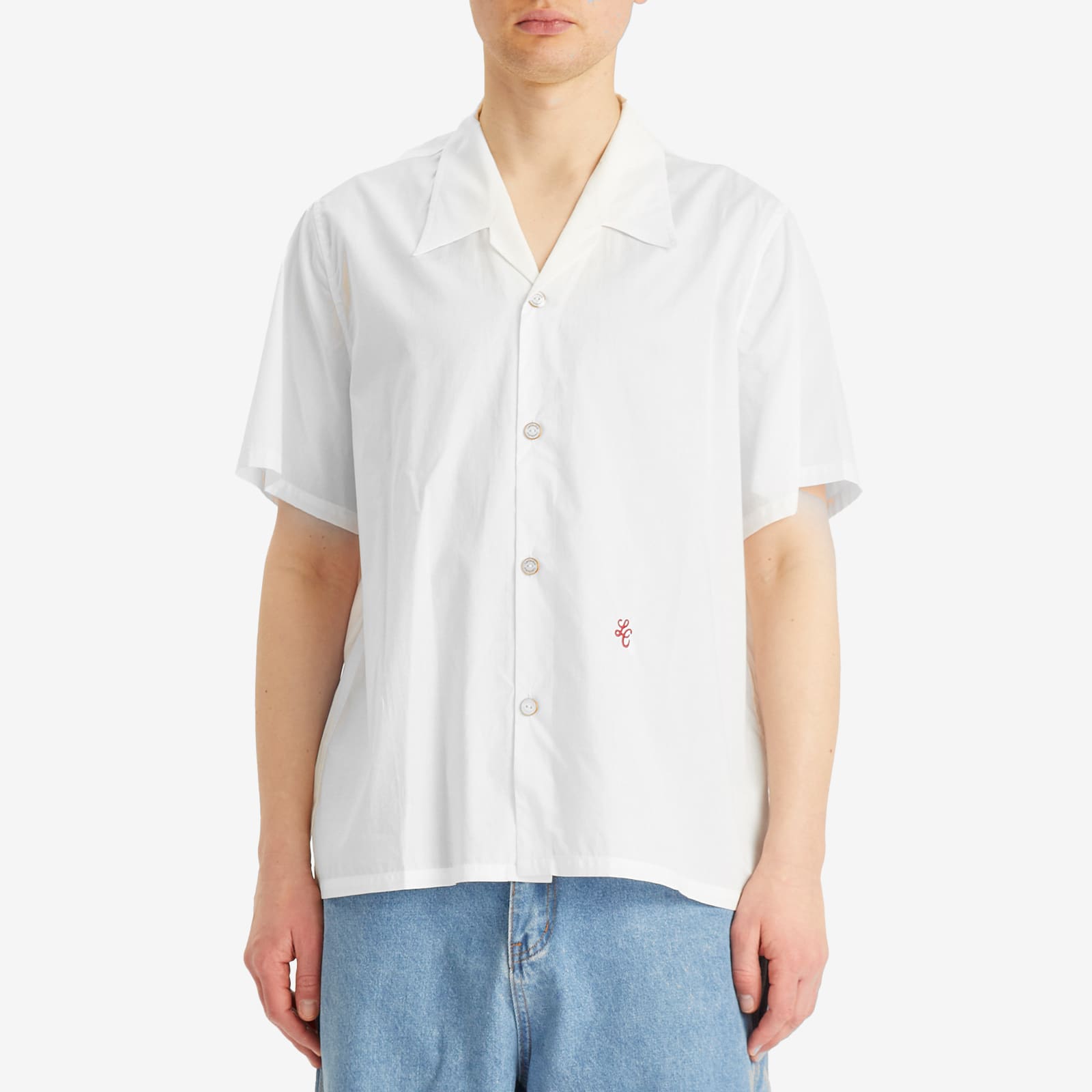 Late Checkout Men's Short Sleeve Shirt in White