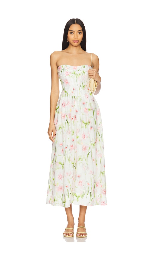 Bardot Lola Corset Midi Dress in White. - 12 also