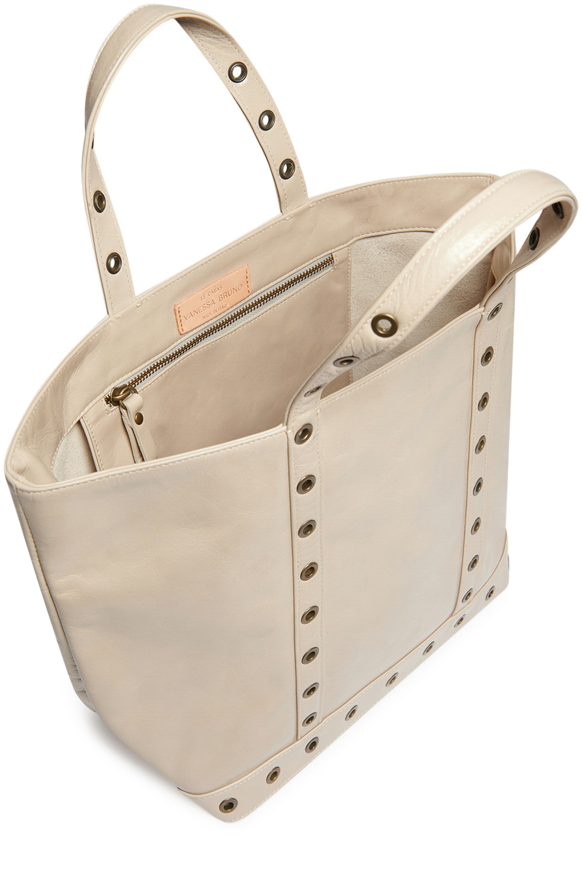 Leather M cabas tote
