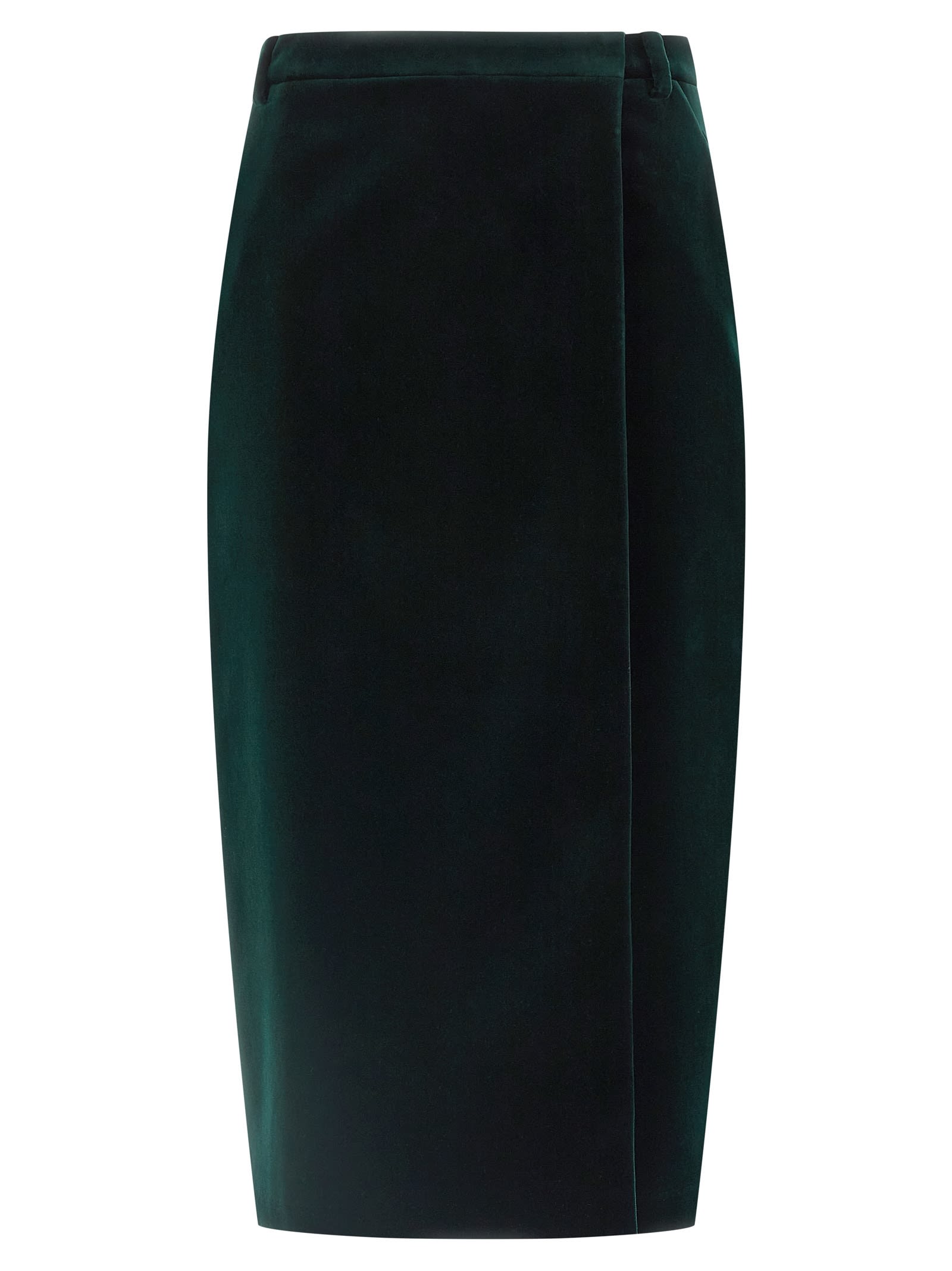 Cotton Velvet Crisscross Midi Skirt