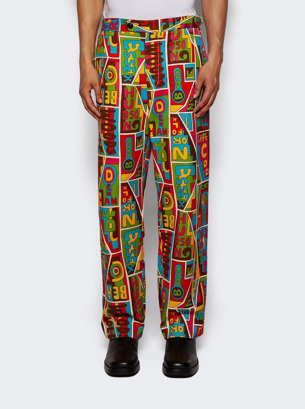 New England graphic-print trousers - Red