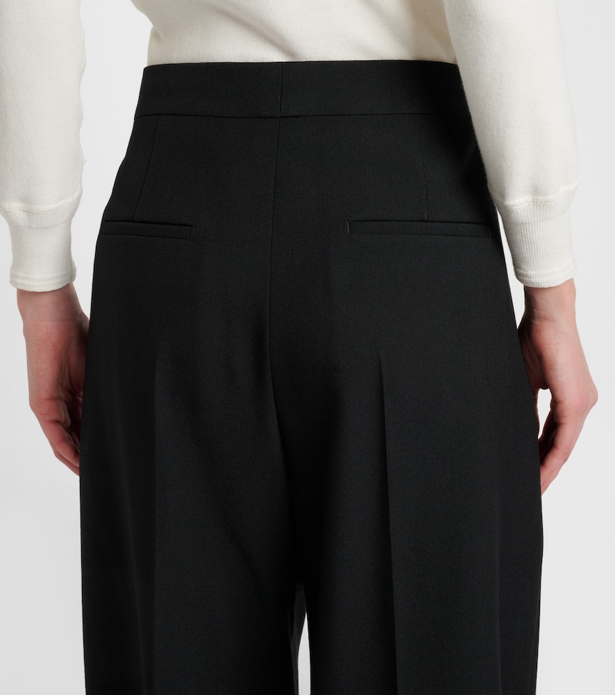 Chloé Pleated high-rise wool gabardine wide-leg pants