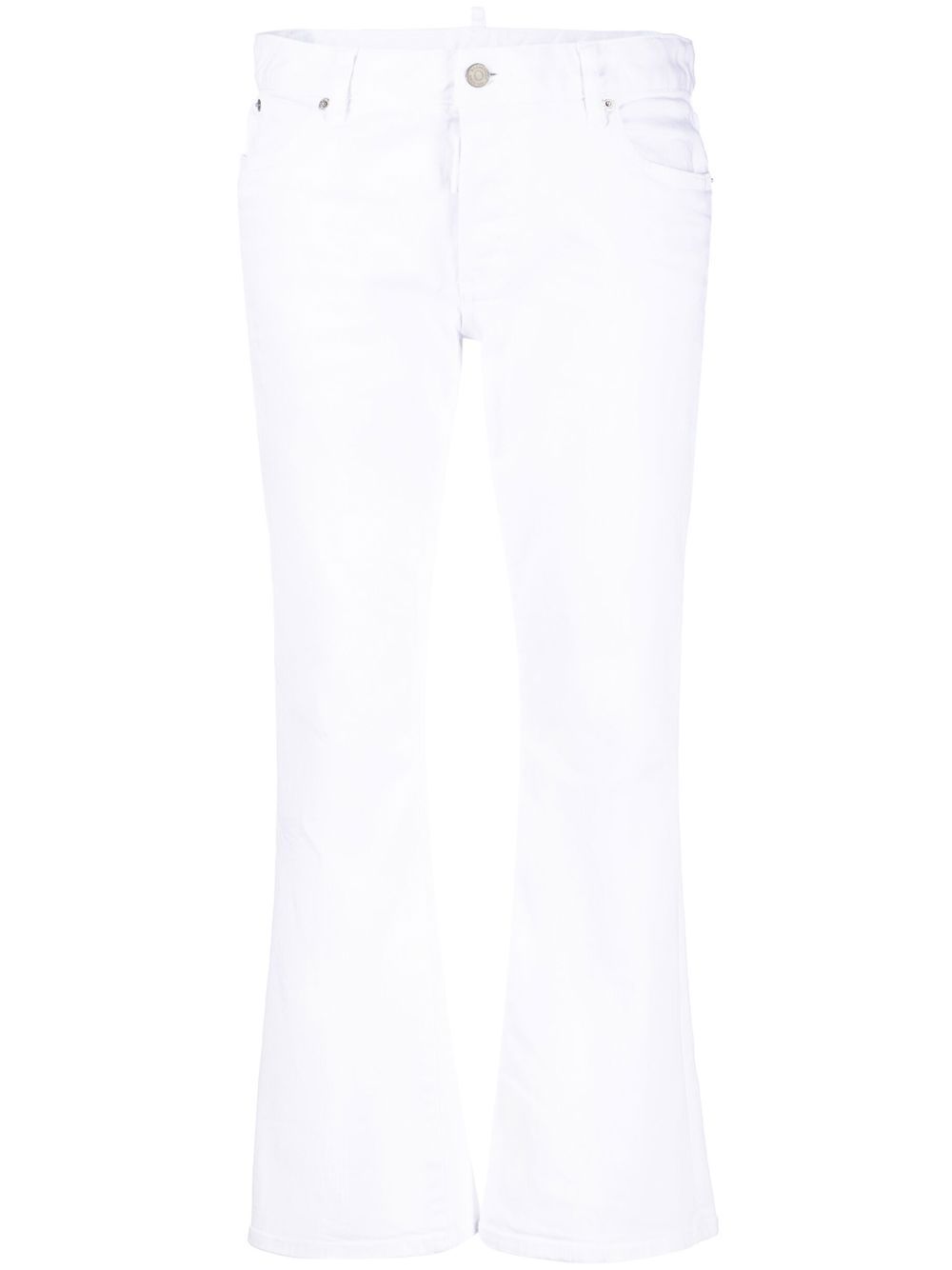 Bootcut cropped trousers - White