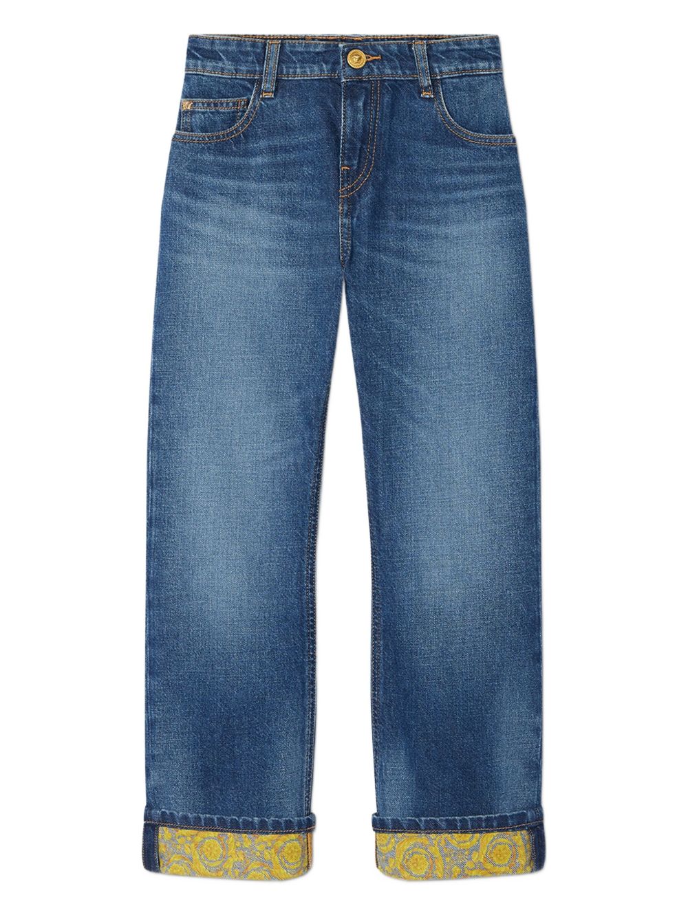 Barocco-embroidered jeans - Blue