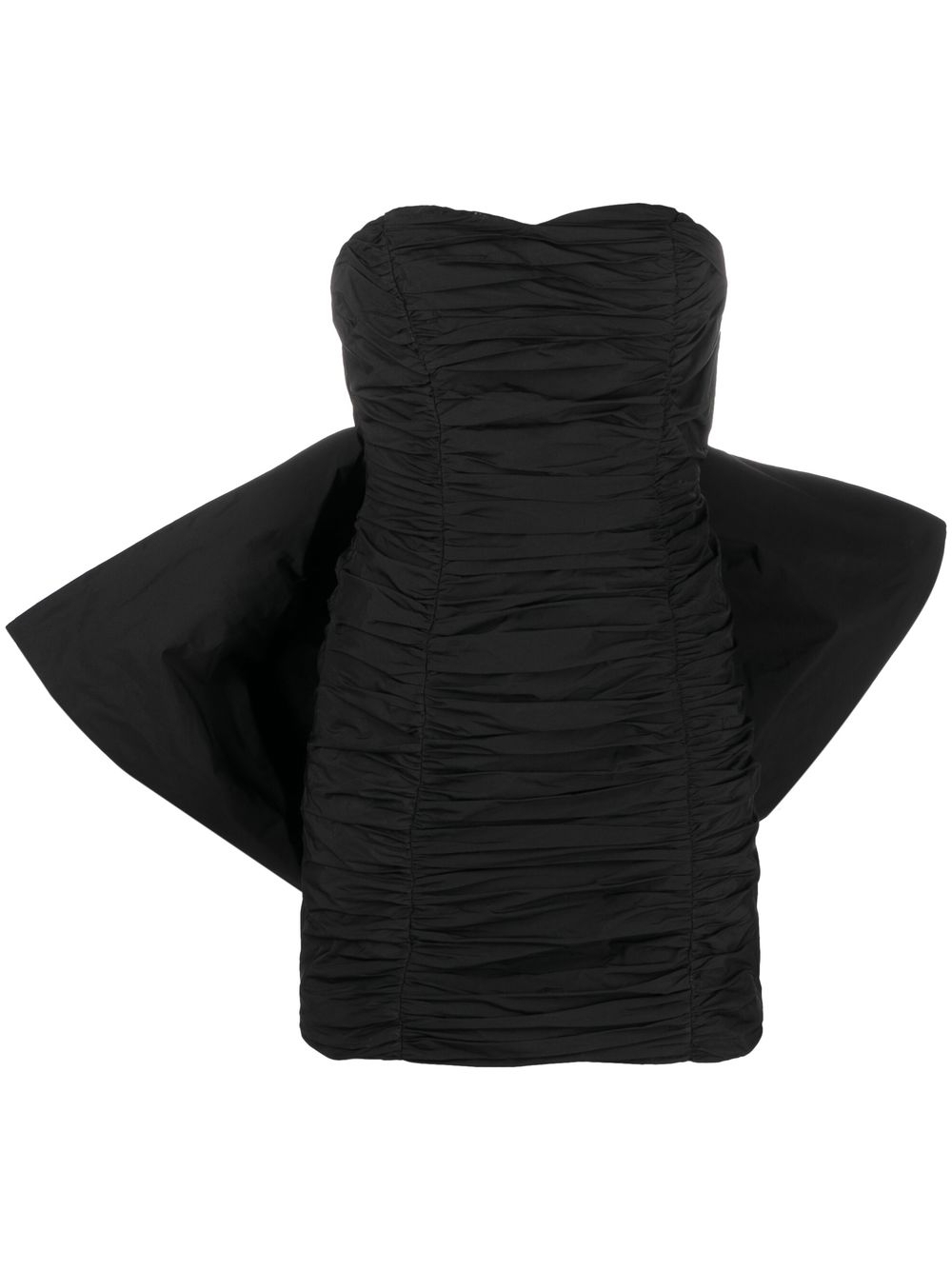 Bow-detail pleated minidress - Black