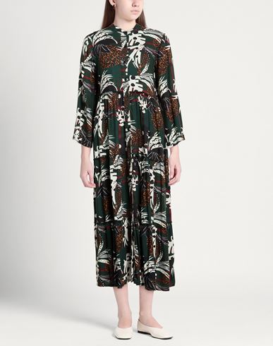 Woman Maxi dress Dark green Size M Viscose
