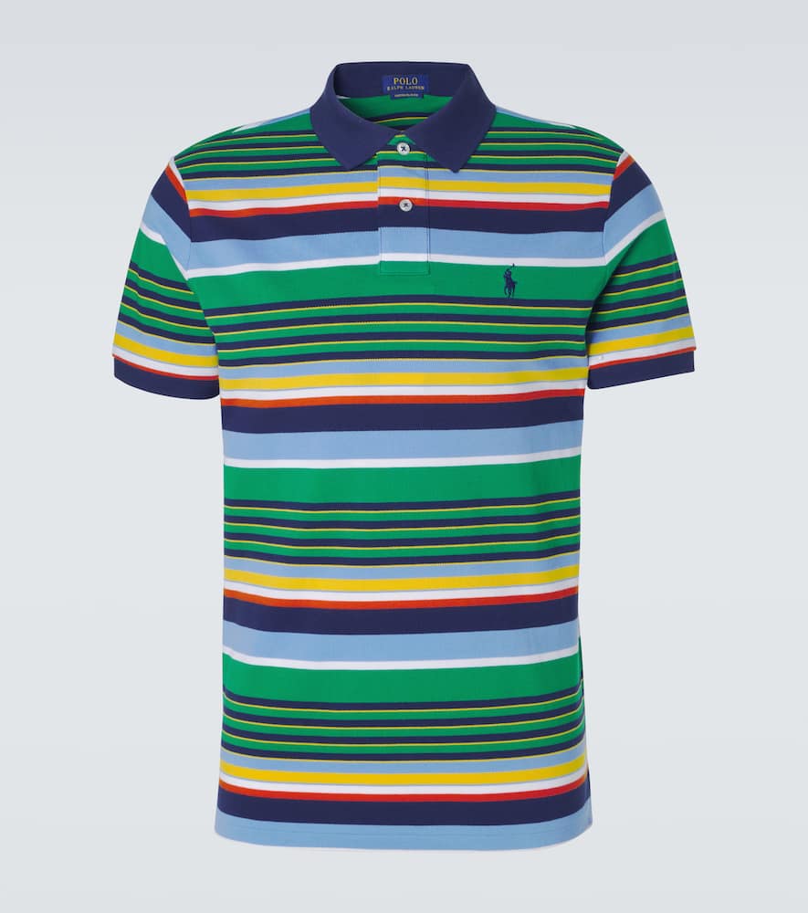 Striped cotton polo shirt