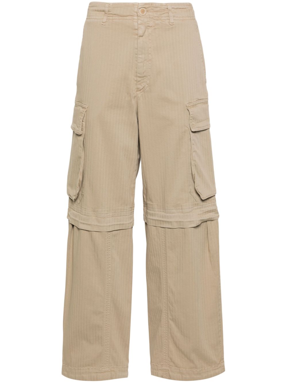 Herringbone cargo trousers - Neutrals