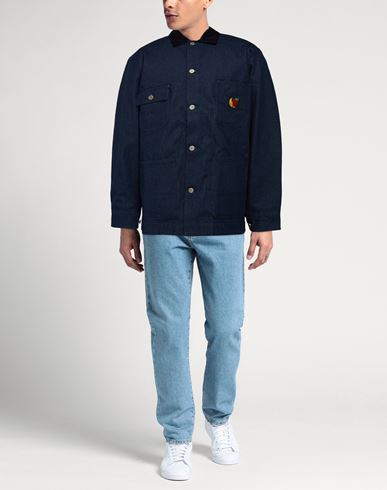 Man Denim outerwear Blue Size L Cotton