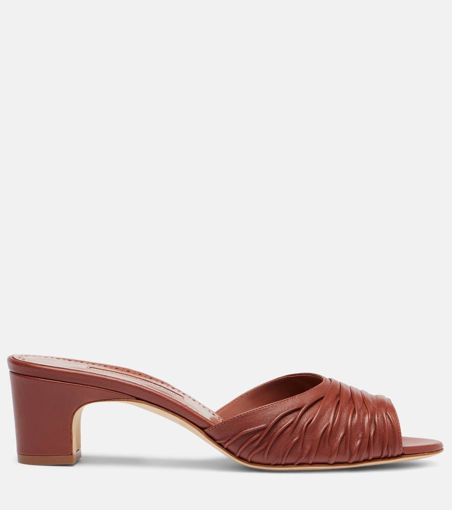 Piruabar gathered leather mules