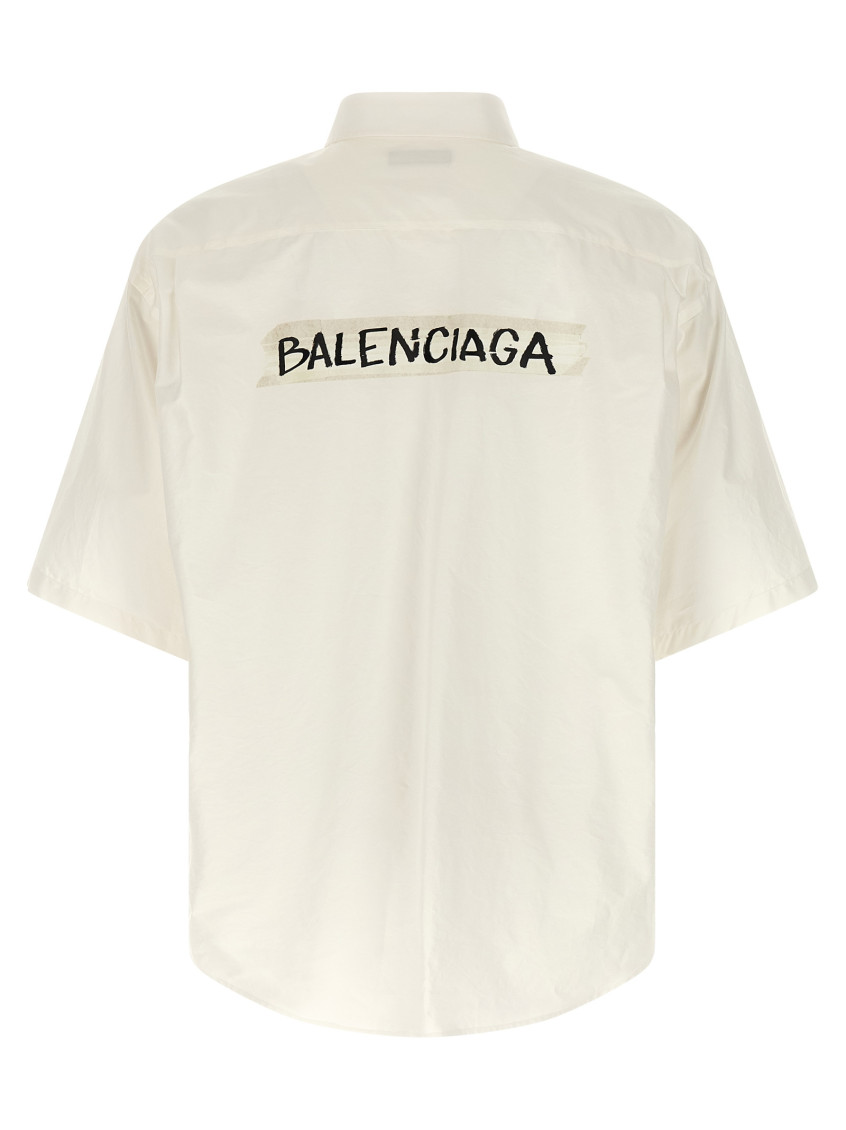 Balenciaga - short sleeve silk blend button down shirt