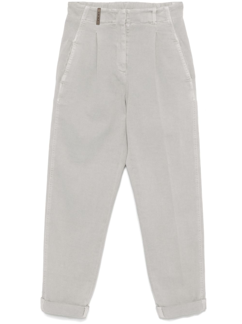 Tapered gabardine trousers - Grey