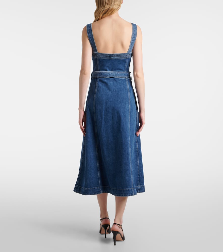 Alba belted denim midi dress