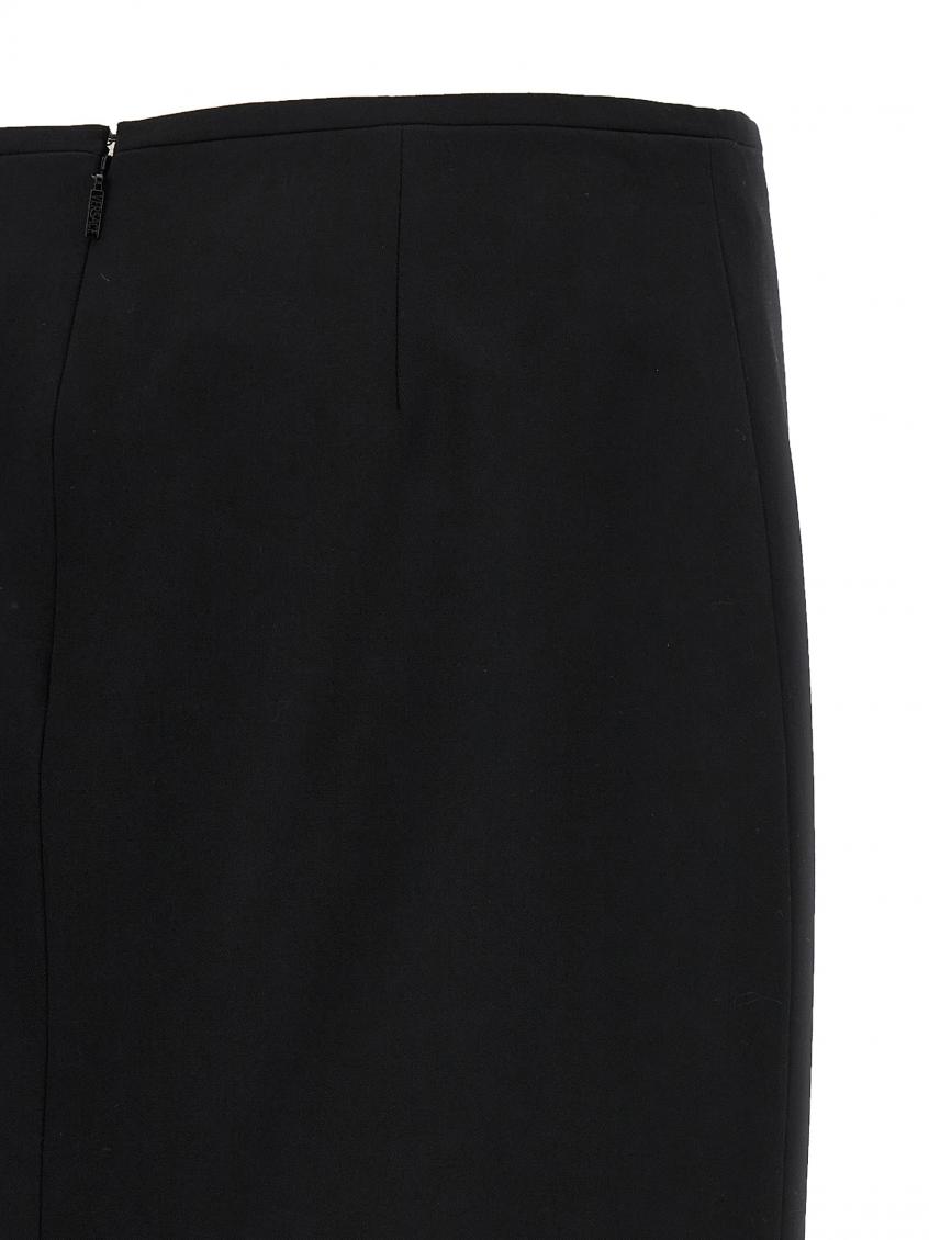 -Midi Skirt Gonne Nero-Donna