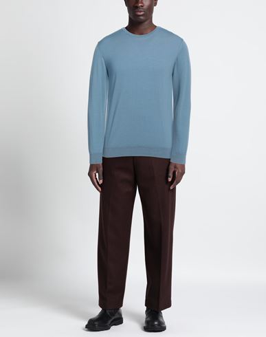 Man Sweater Pastel blue Size XXL Merino Wool