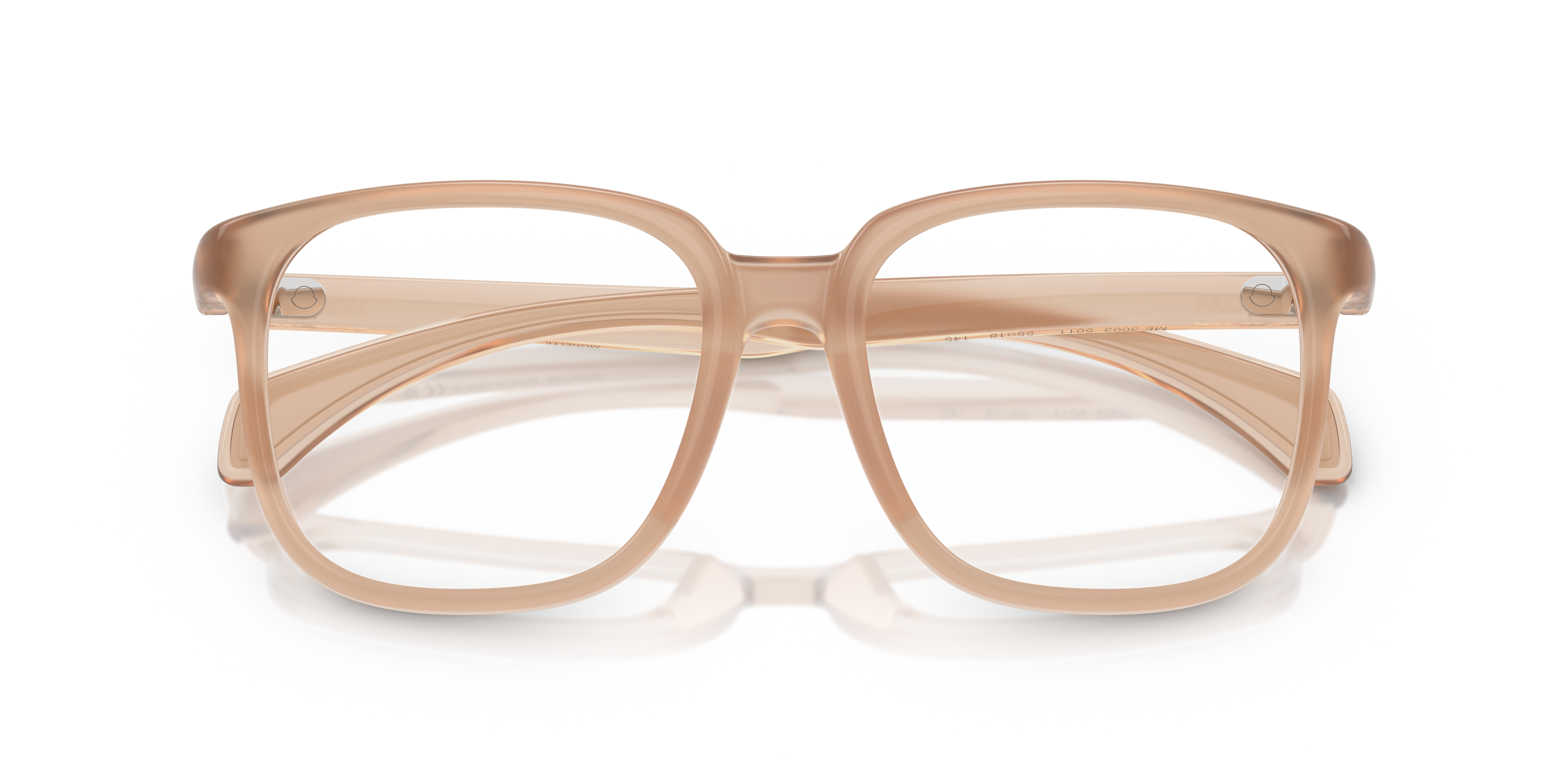 Moncler Unisex Moncler ME3003 5011 Monturas ópticas Inyectado Beige Transparente Cuadrada Norma