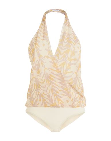 Woman Bodysuit Beige Size 10 Polyester