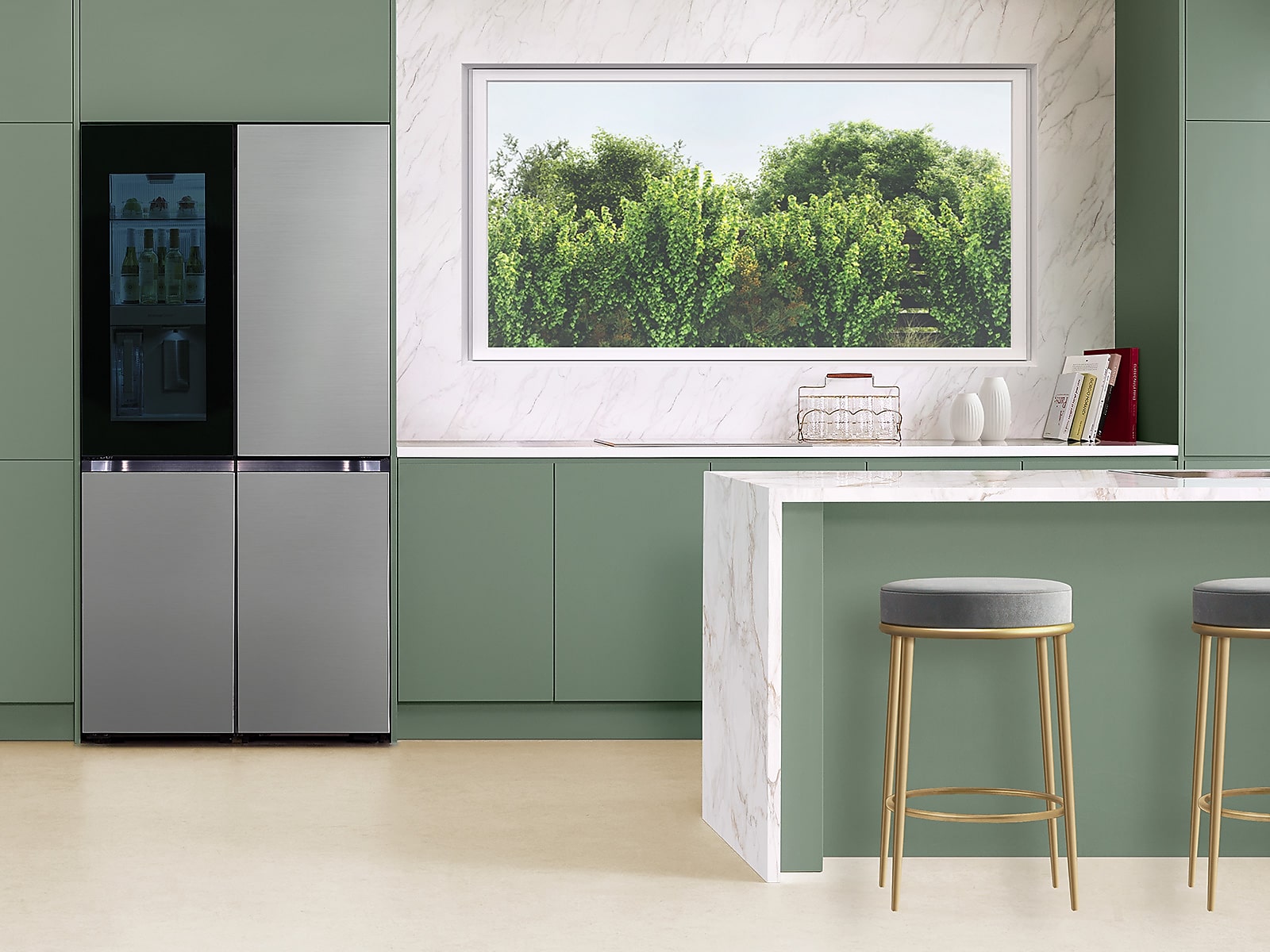 Bespoke 4-Door Flex™ Refrigerator (29 cu. ft.) with Beverage Zone™ and Auto Open Door in Stainless Steel(RF29DB9700QLAA)