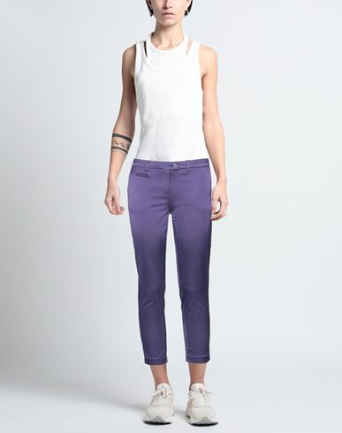 Mason's Woman Pants Purple Size 8 Cotton, Viscose, Elastane