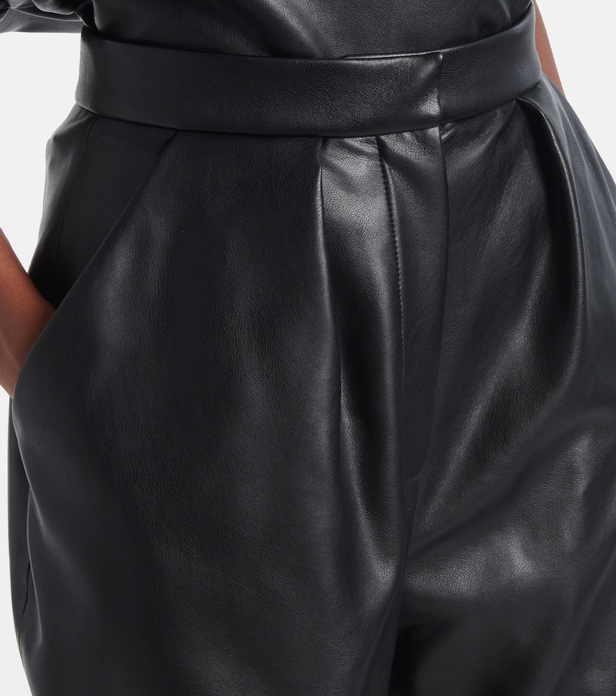 Faux leather tapered pants