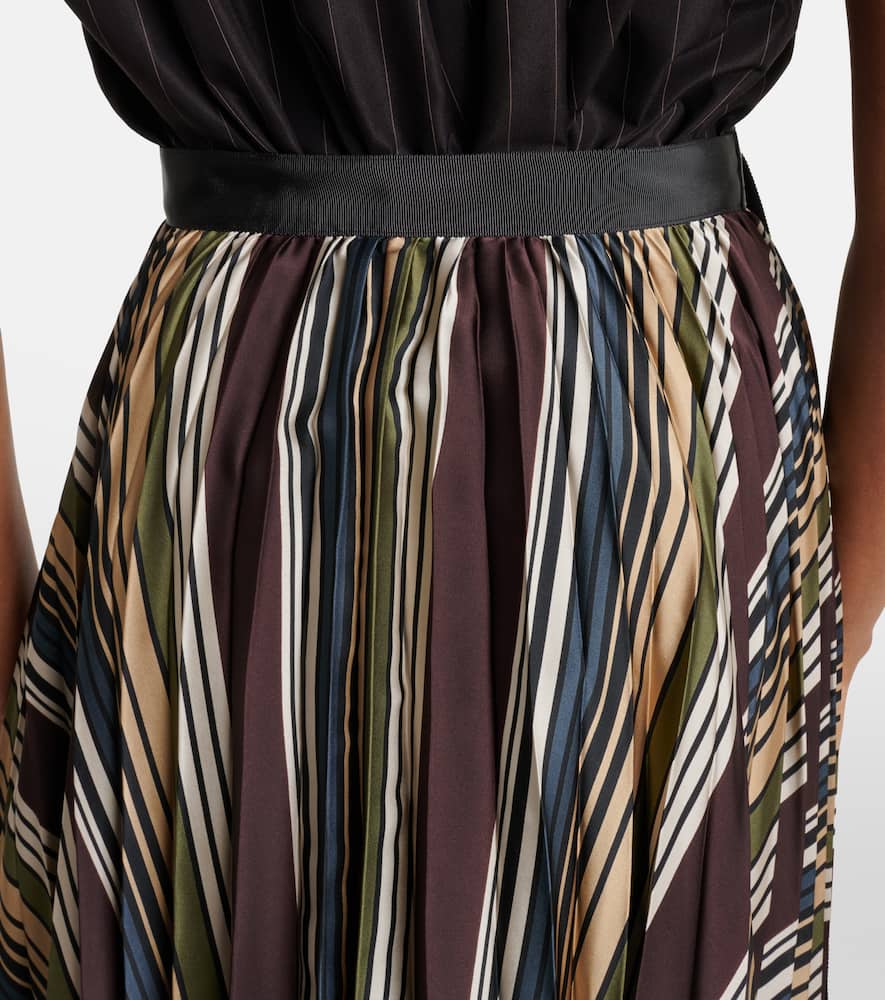 Striped midi skirt